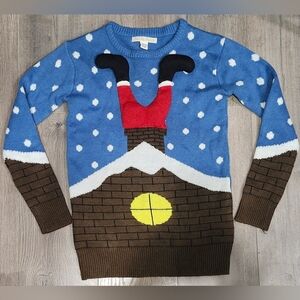 Love By Design Santa Claus In Chimney Christmas Sweater Women's Size XS